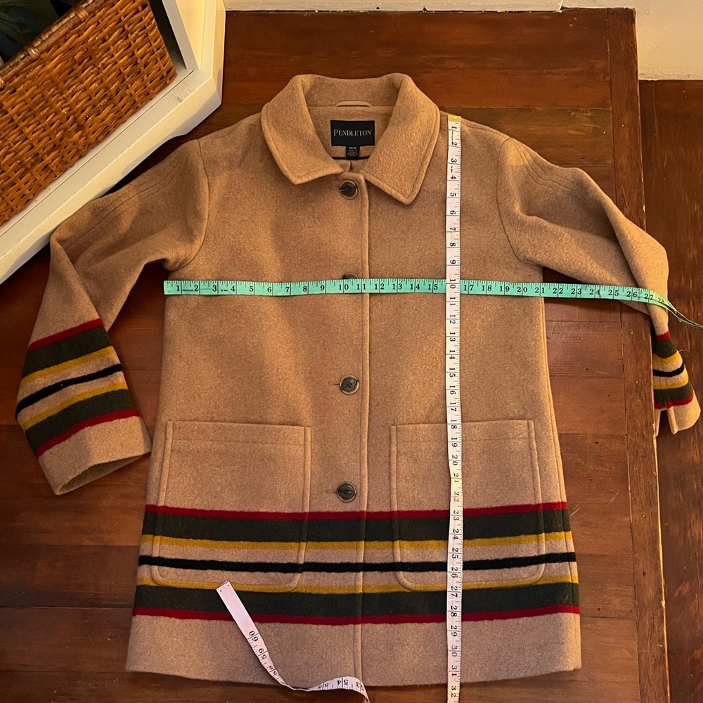 Pendleton Tan Wool Coat with Button Detail - Picture 7 of 13